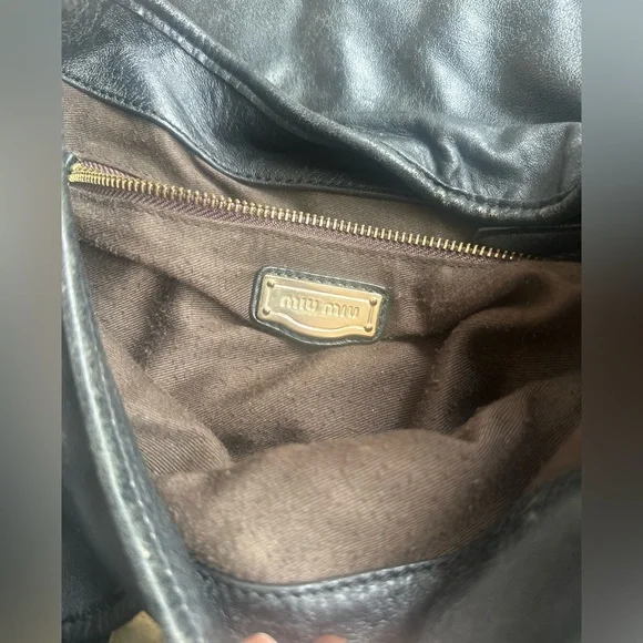 Miu Miu Black Shoulder Bag with Gold Accents - Picture 7 of 15